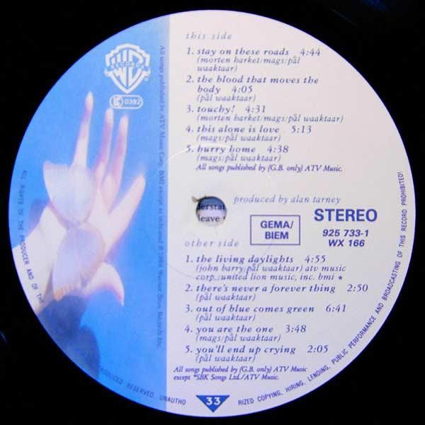 A-ha – Stay On These Roads LP (1988) (EU) A-ha – Stay On These Roads LP (1988) (EU)