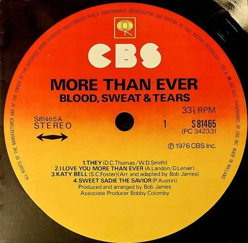 Blood, Sweat & Tears – Mas Que Nunca (More Than Ever) LP (1976) (ES) Blood, Sweat & Tears – Mas Que Nunca (More Than Ever) LP (1976) (ES)
